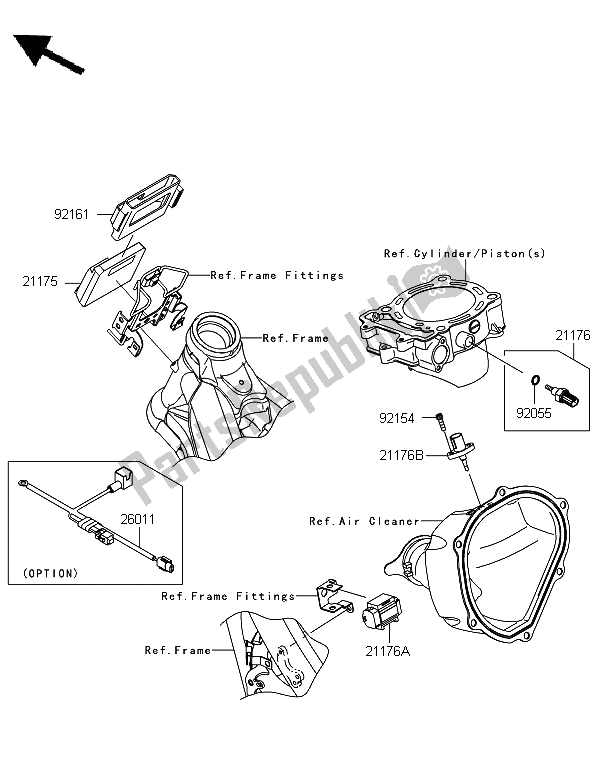 All parts for the Fuel Injection of the Kawasaki KX 450 2013