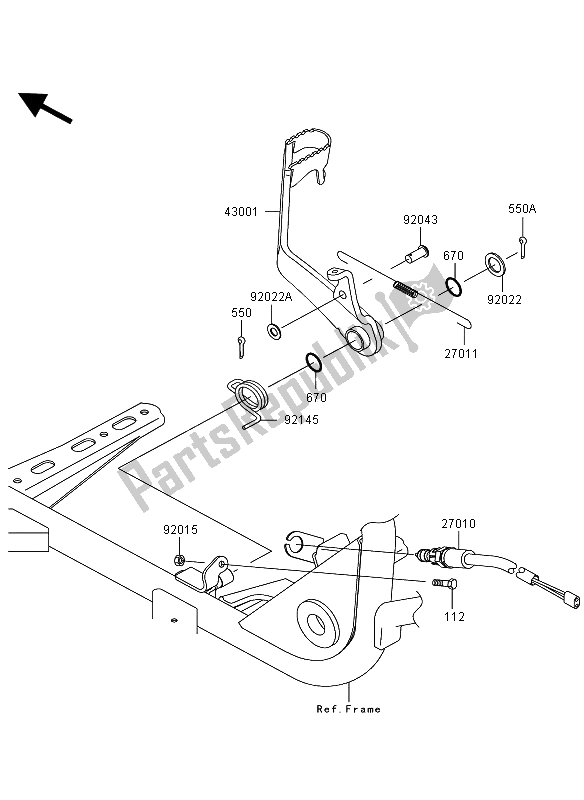 Tutte le parti per il Pedale Del Freno del Kawasaki KVF 360 4X4 2008