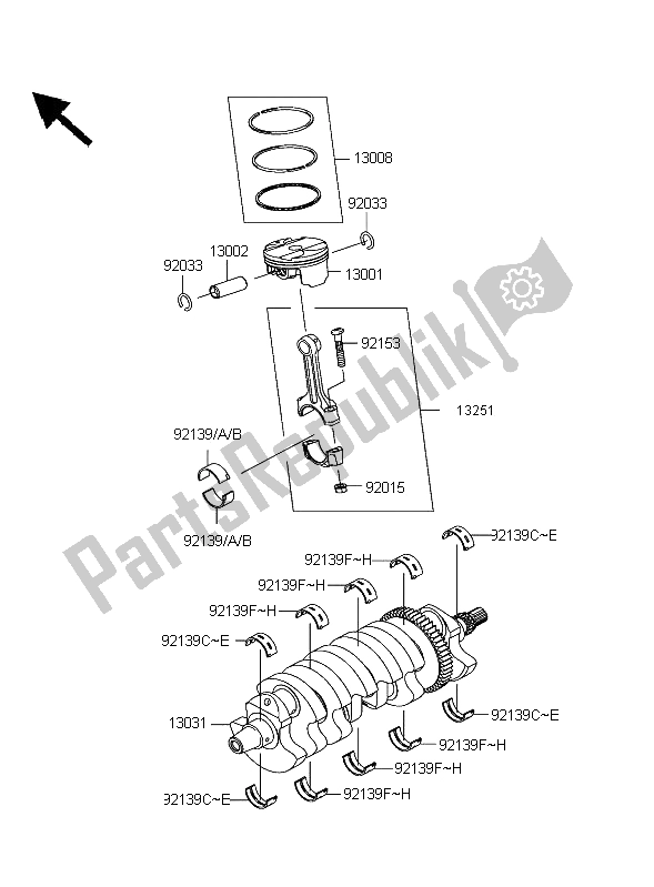 Toutes les pièces pour le Vilebrequin Et Piston du Kawasaki Ninja ZX 10R 1000 2006