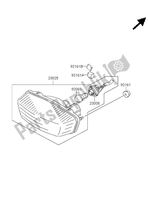 All parts for the Taillight of the Kawasaki KFX 400 2004