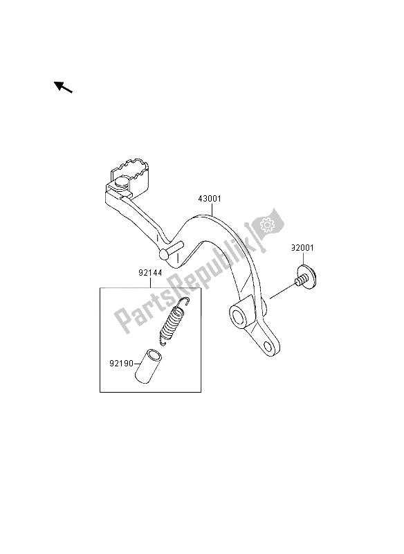 Toutes les pièces pour le Pédale De Frein du Kawasaki KDX 200 1997