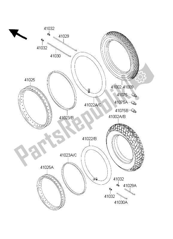 Todas las partes para Llantas de Kawasaki EL 252 2003