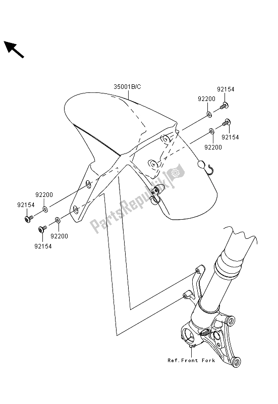 All parts for the Front Fender(s) of the Kawasaki Ninja ZX 10R 1000 2013