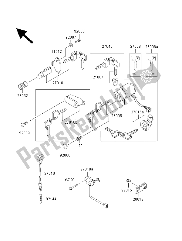 Tutte le parti per il Interruttore Di Accensione del Kawasaki VN 800 Drifter 2000