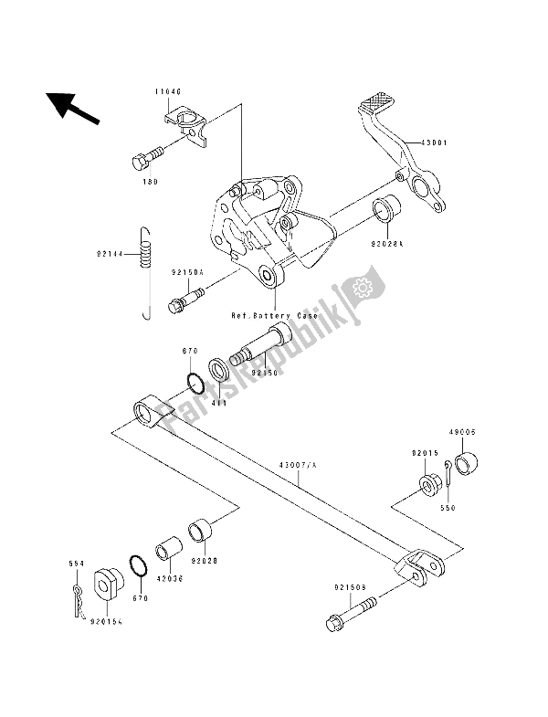 Tutte le parti per il Pedale Del Freno del Kawasaki ZXR 400 1992