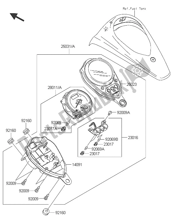 All parts for the Meter(s) of the Kawasaki Vulcan 900 Custom 2016