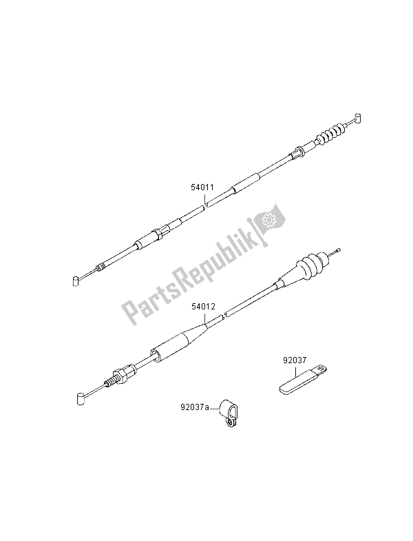 All parts for the Cables of the Kawasaki KX 125 1996
