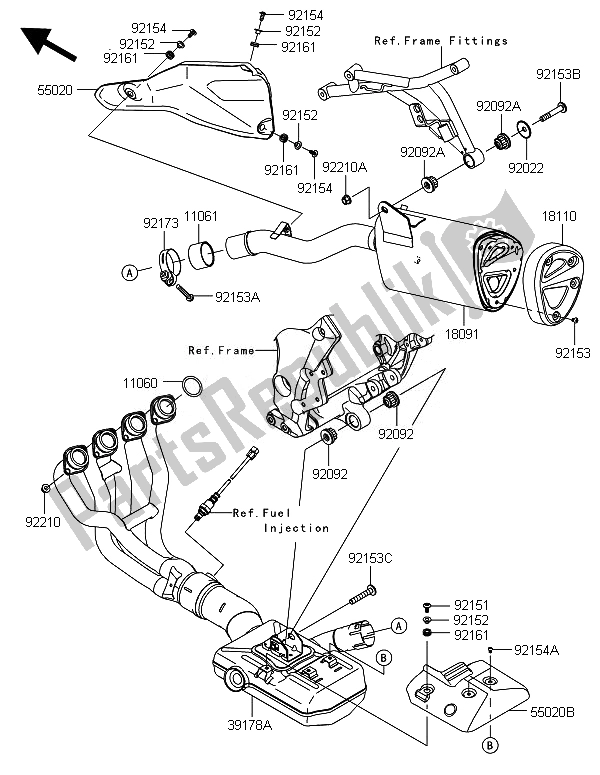 All parts for the Muffler(s) of the Kawasaki Versys 1000 2014