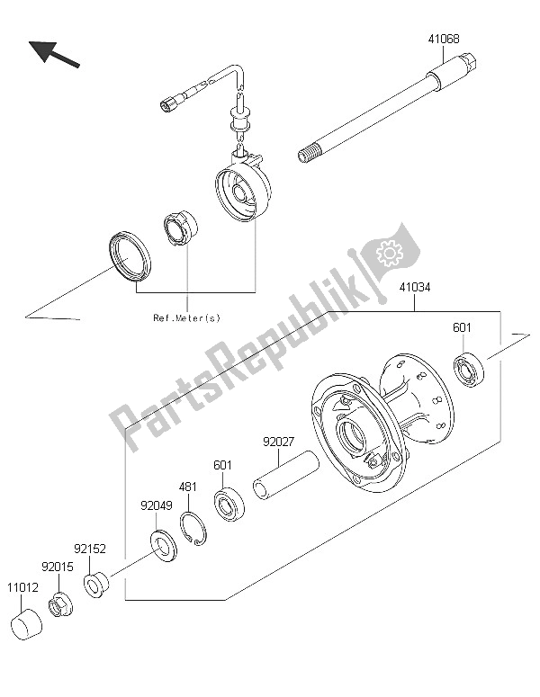 Todas las partes para Buje Delantero de Kawasaki KLX 250 2016