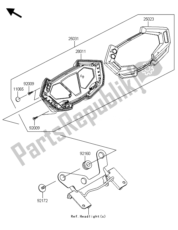 All parts for the Meter(s) of the Kawasaki Z 800E Version 2014
