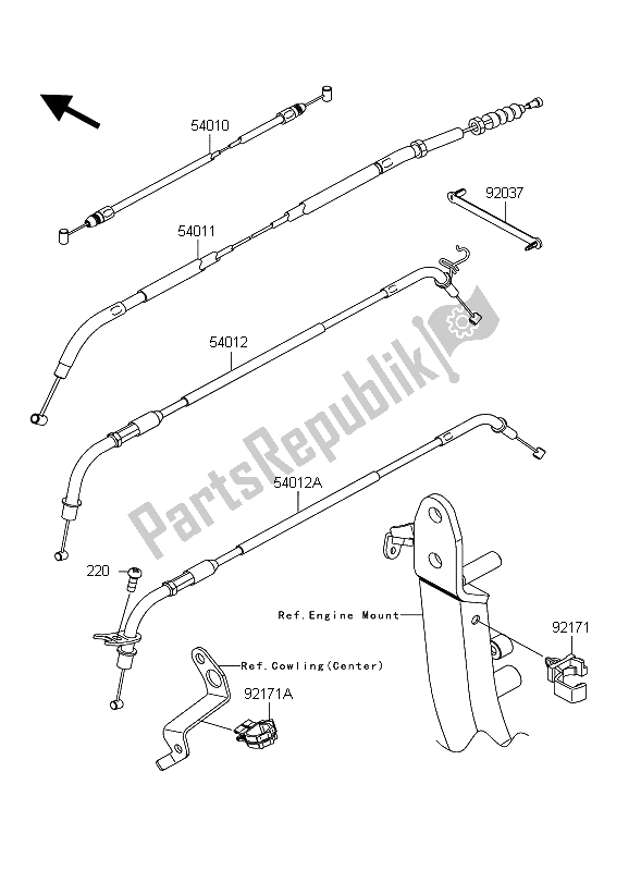 Todas las partes para Cables de Kawasaki Z 1000 2012