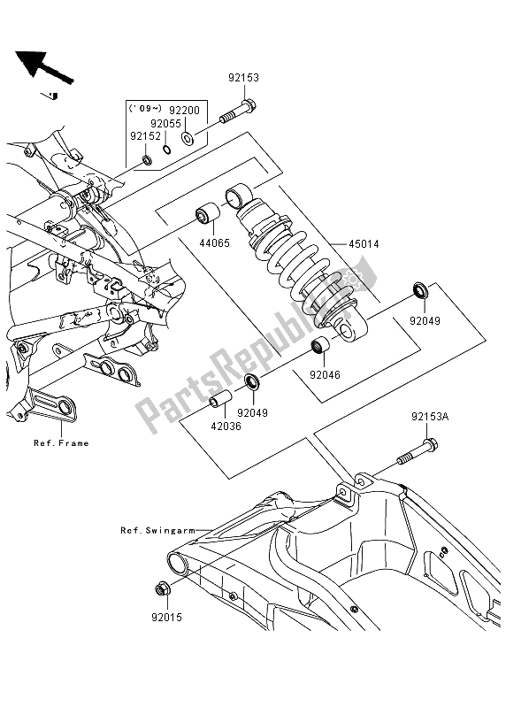 Tutte le parti per il Sospensione E Ammortizzatore del Kawasaki Versys ABS 650 2009