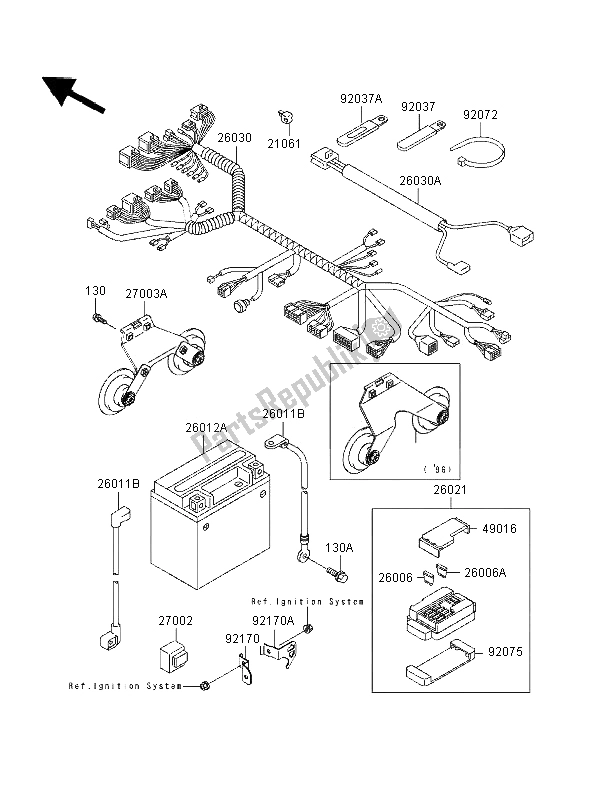 All parts for the Chassis Electrical Equipment of the Kawasaki VN 1500 Classic 1997