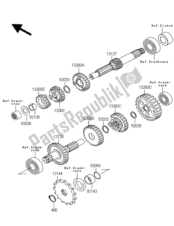 Tutte le parti per il Trasmissione del Kawasaki KLX 110 2007