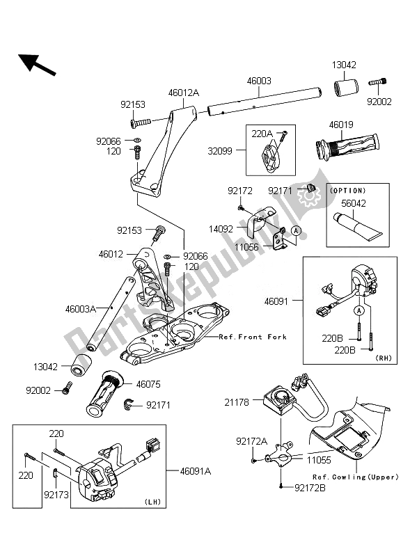 All parts for the Handlebar of the Kawasaki 1400 GTR ABS 2011