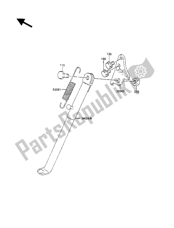 Todas las partes para Stand (s) de Kawasaki KX 80 1990