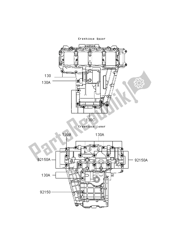 Todas las partes para Patrón De Perno Del Cárter de Kawasaki Ninja ZX 7R 750 1997