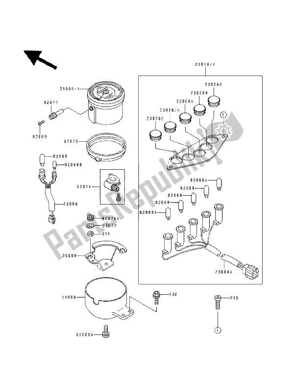 All parts for the Meter(s) of the Kawasaki EN 500 1994