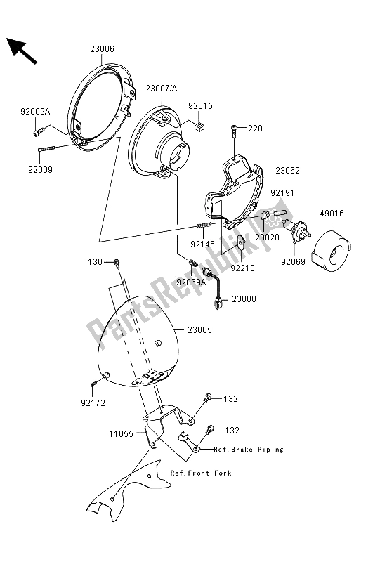 All parts for the Headlight(s) of the Kawasaki VN 1700 Classic Tourer ABS 2013