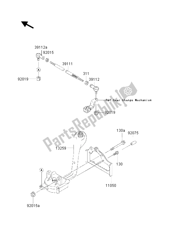 All parts for the Control of the Kawasaki KVF 300 2001