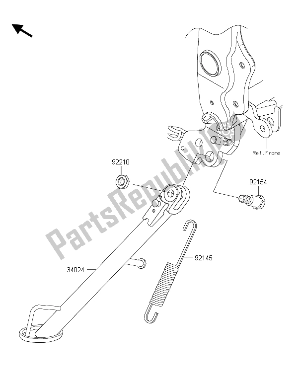 Tutte le parti per il Stand (s) del Kawasaki Ninja 250 SL ABS 2015