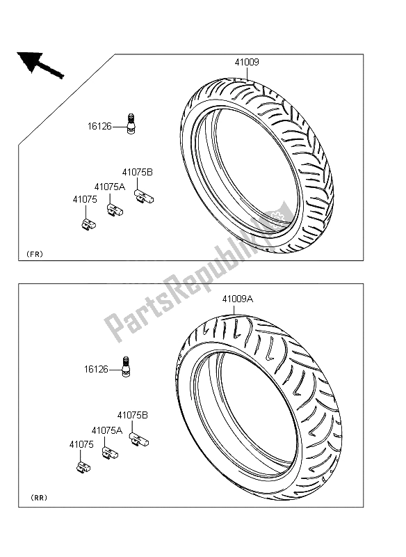 Toutes les pièces pour le Pneus du Kawasaki ER 6N 650 2009