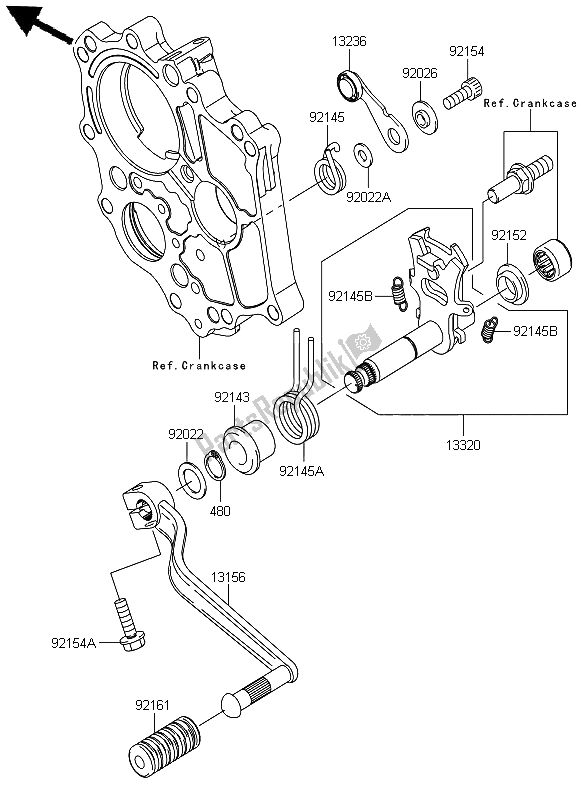 Wszystkie części do Mechanizm Zmiany Biegów Kawasaki ER 6N 650 2012