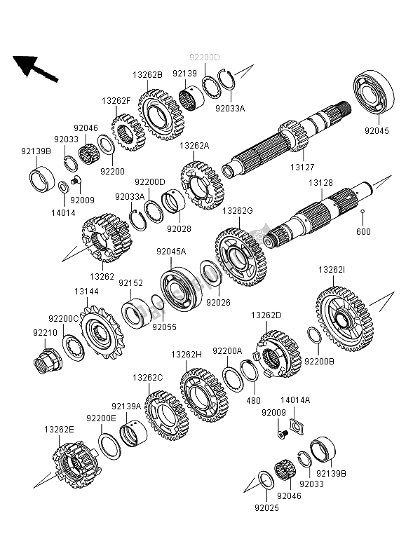 Todas las partes para Transmisión de Kawasaki ER 6N 650 2006