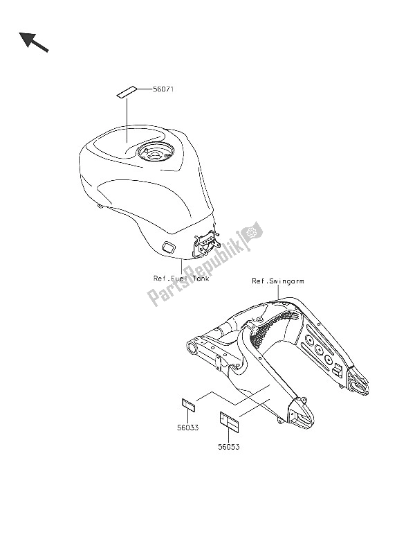 Tutte le parti per il Etichette del Kawasaki Ninja ZX 6R ABS 600 2016