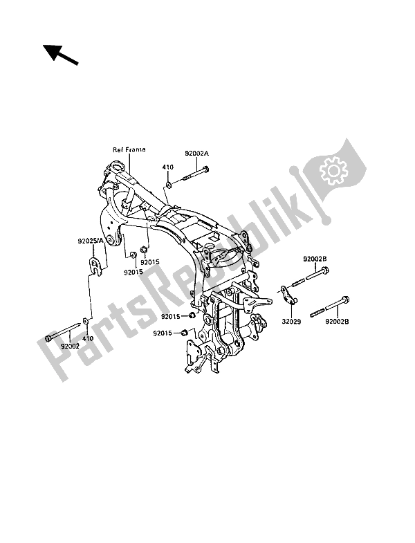 All parts for the Frame Fittings of the Kawasaki GPZ 900R 1986