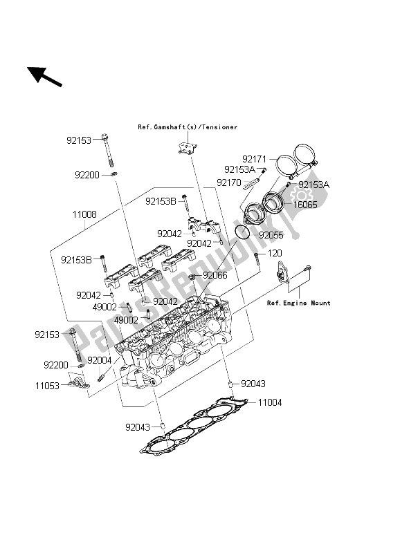 Todas las partes para Cabeza De Cilindro de Kawasaki Ninja ZX 10 RR 1000 2004