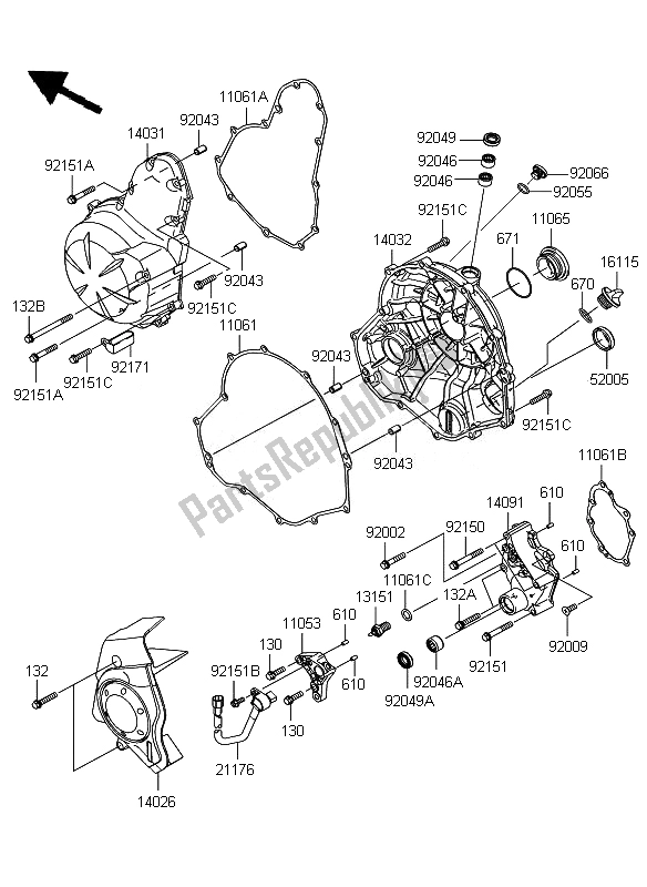 Alle onderdelen voor de Motorkappen van de Kawasaki ER 6N ABS 650 2010