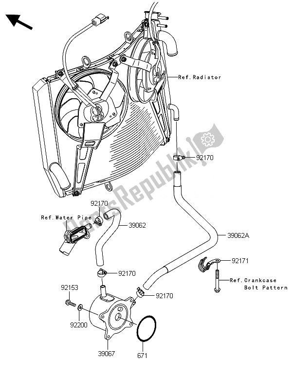 Tutte le parti per il Radiatore Dell'olio del Kawasaki 1400 GTR ABS 2014