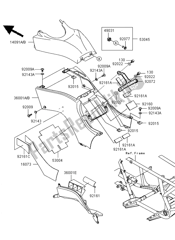 Todas las partes para Cubiertas Laterales de Kawasaki KVF 650 4X4 2009