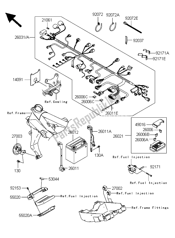 All parts for the Chassis Electrical Equipment of the Kawasaki Z 750 2006