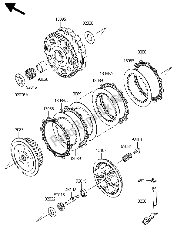 All parts for the Clutch of the Kawasaki VN 900 Custom 2012