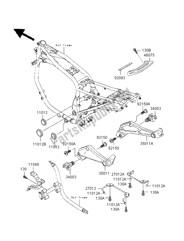 Alle onderdelen voor de Batterijhouder van de Kawasaki GPZ 1100 ABS 1996