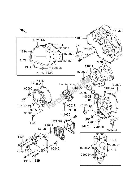 Todas las partes para Cubierta Del Motor de Kawasaki GPZ 1100 1995