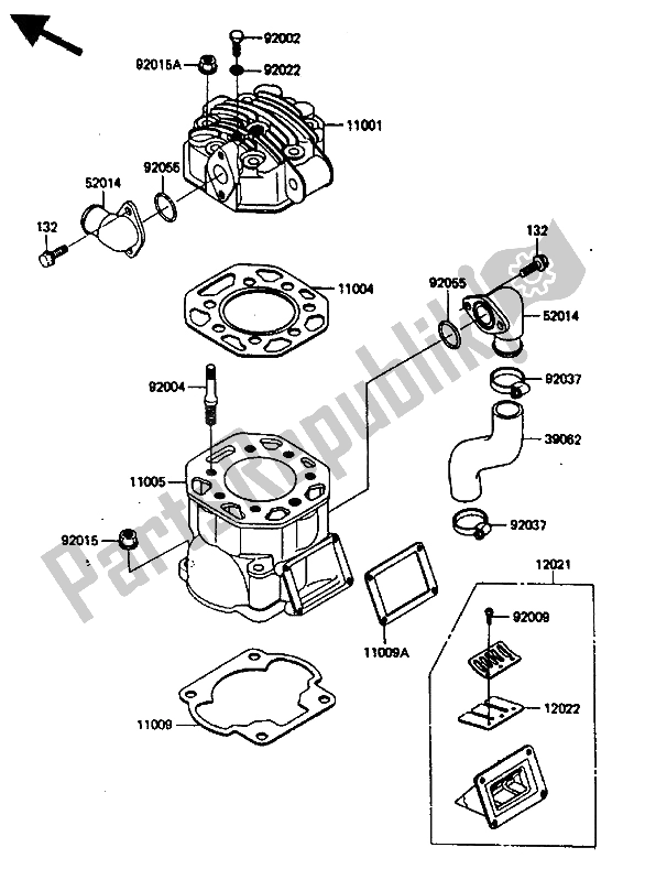 Wszystkie części do G? Owica Cylindra I Cylinder Kawasaki KX 500 1985