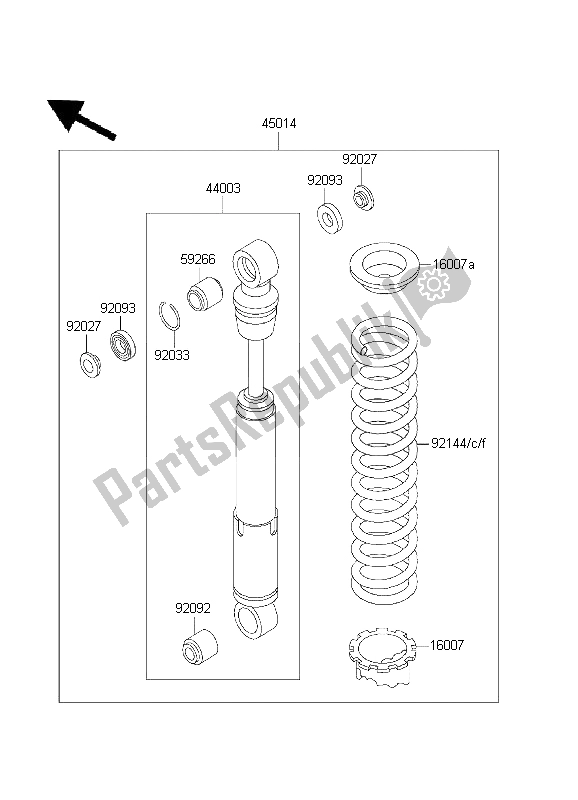 All parts for the Shock Absorber of the Kawasaki KX 60 2003