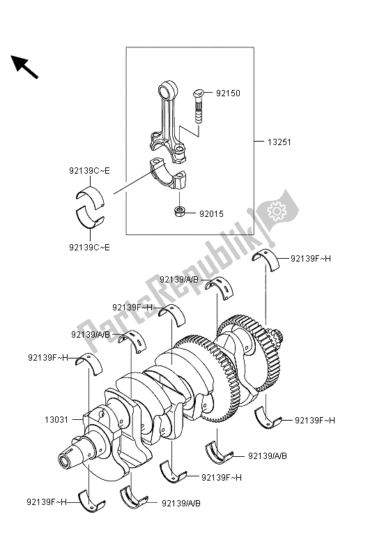 All parts for the Crankshaft of the Kawasaki Z 1000 SX ABS 2013