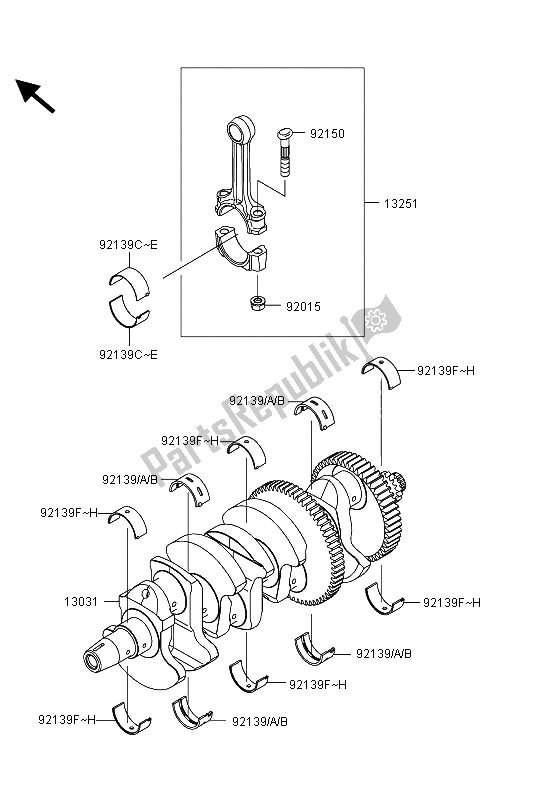 All parts for the Crankshaft of the Kawasaki Z 1000 SX ABS 2013