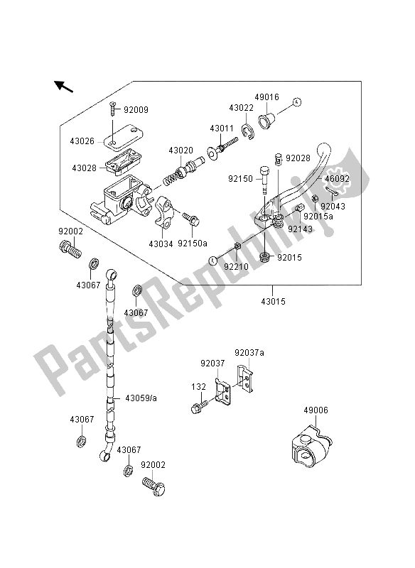 Toutes les pièces pour le Maître-cylindre Avant du Kawasaki KX 80 SW LW 1997