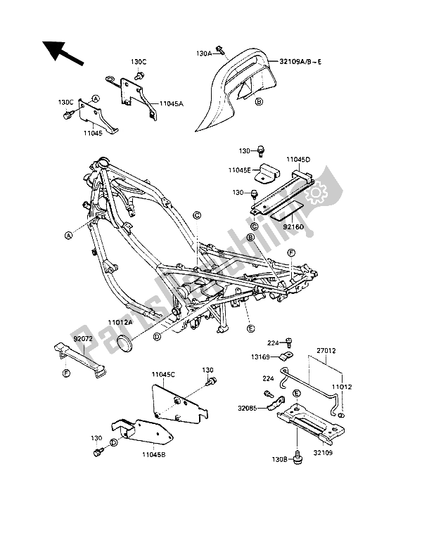 Alle onderdelen voor de Electro Beugel van de Kawasaki GPZ 500S 1987