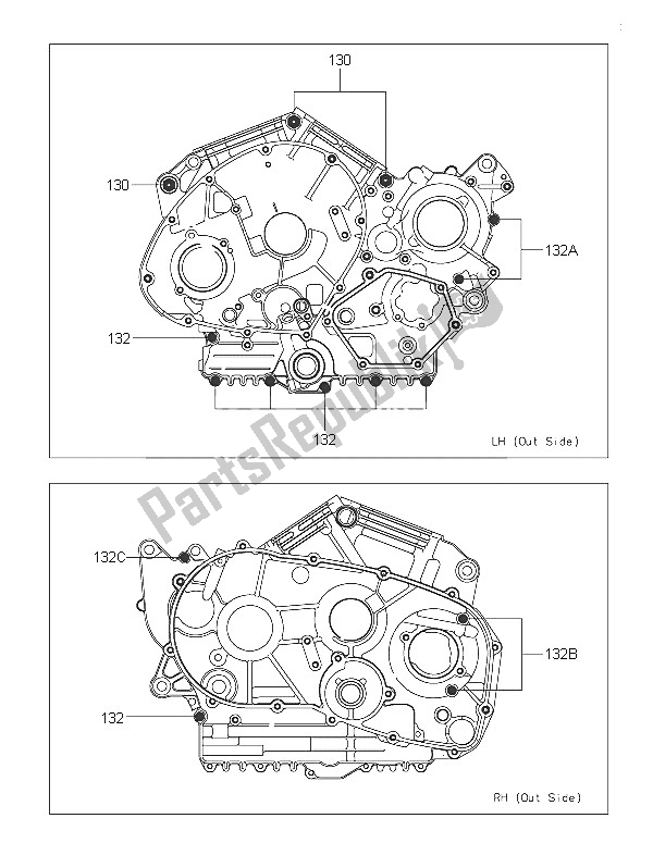 All parts for the Crankcase Bolt Pattern of the Kawasaki Vulcan 900 Custom 2016