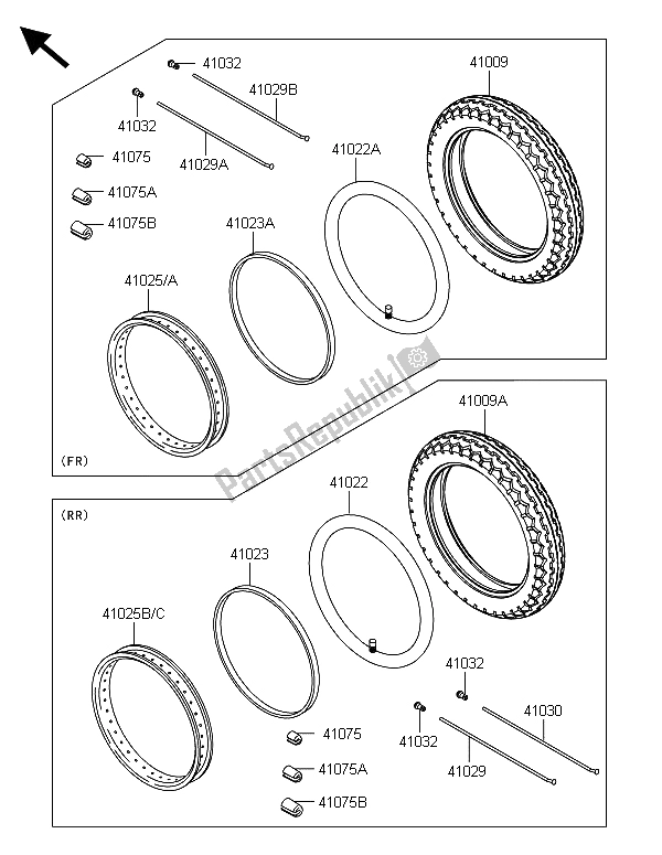 Tutte le parti per il Pneumatici del Kawasaki W 800 2013