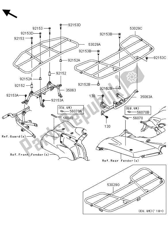 All parts for the Carriers of the Kawasaki KVF 750 4X4 2011