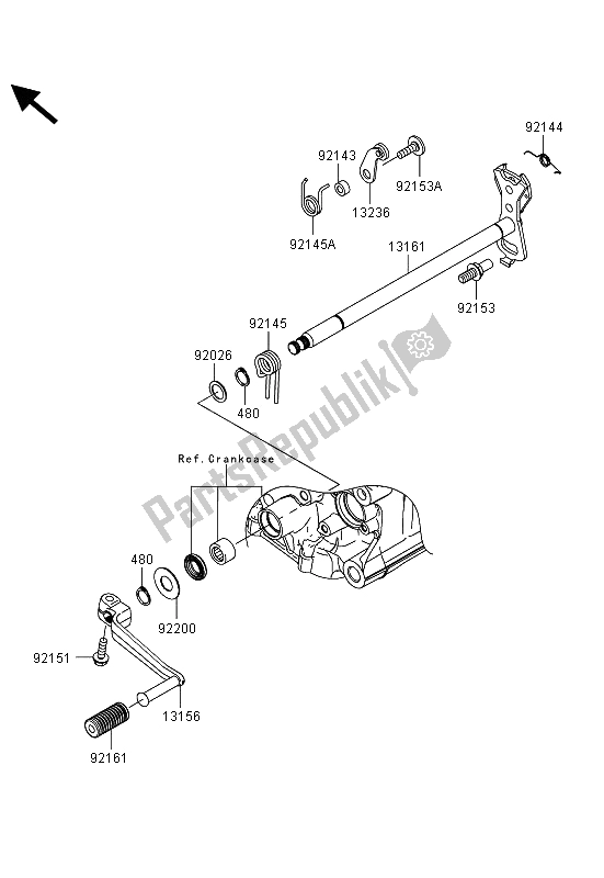 All parts for the Gear Change Mechanism of the Kawasaki ZZR 1400 ABS 2013