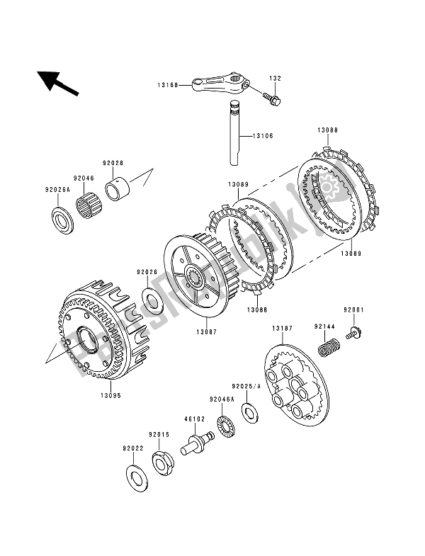 All parts for the Clutch of the Kawasaki Zephyr 750 1994