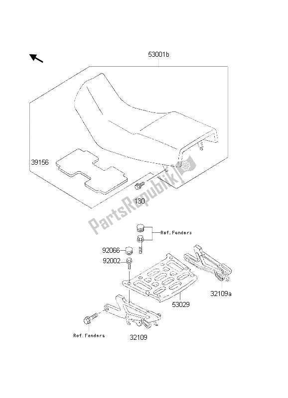 All parts for the Seat of the Kawasaki KLE 500 2002